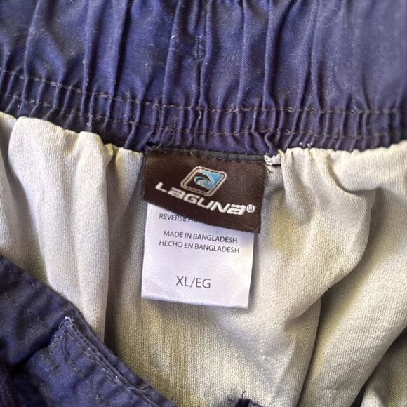 Laguna Shorts Sz XL Blue Yellow Mesh Lined Swimming Trunks Beach Pool Swim - Picture 4 of 9